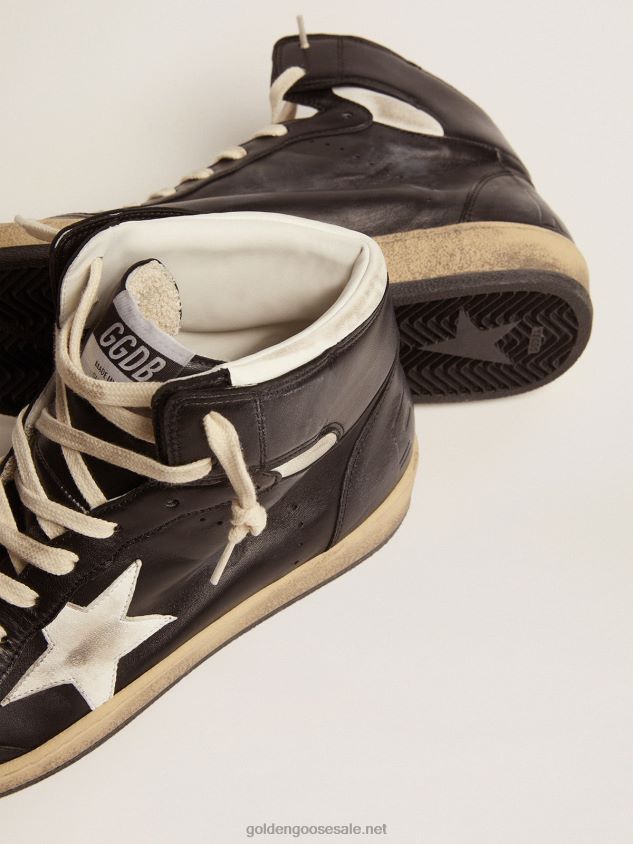 Sky-Star sneakers in black nappa leather with white nappa-leather star FN20N550 Men Golden Goose