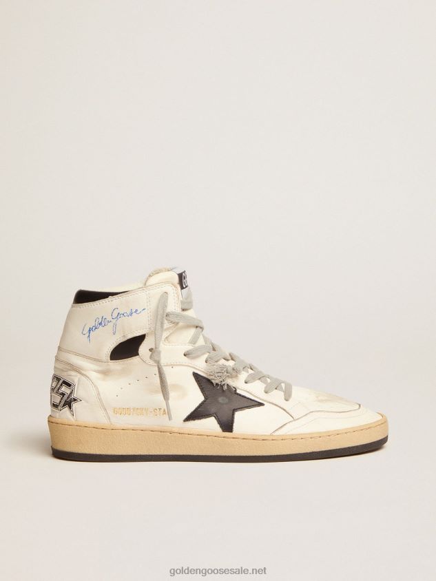 Sky-Star sneakers with signature on the ankle and black leather inserts FN20N542 Men Golden Goose