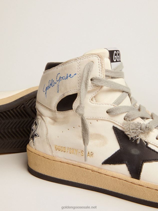 Sky-Star sneakers with signature on the ankle and black leather inserts FN20N542 Men Golden Goose
