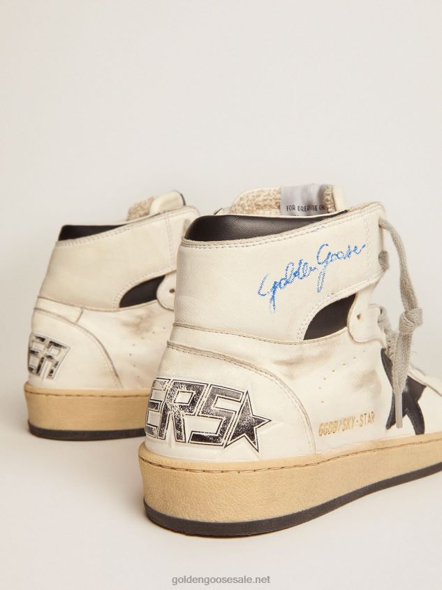 Sky-Star sneakers with signature on the ankle and black leather inserts FN20N542 Men Golden Goose