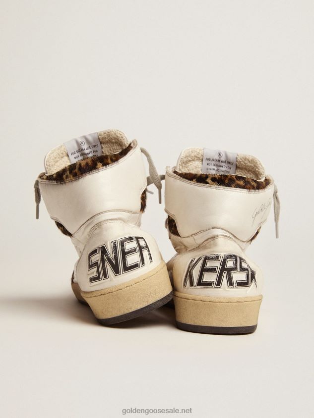 Sky-Star sneakers with signature on the ankle and leopard-print pony skin inserts FN20N593 Men Golden Goose