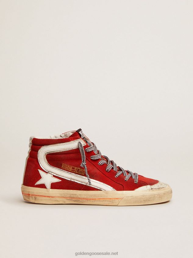 Penstar Slide sneakers in red suede with white details FN20N540 Men Golden Goose
