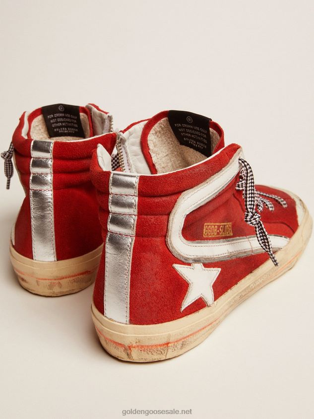 Penstar Slide sneakers in red suede with white details FN20N540 Men Golden Goose