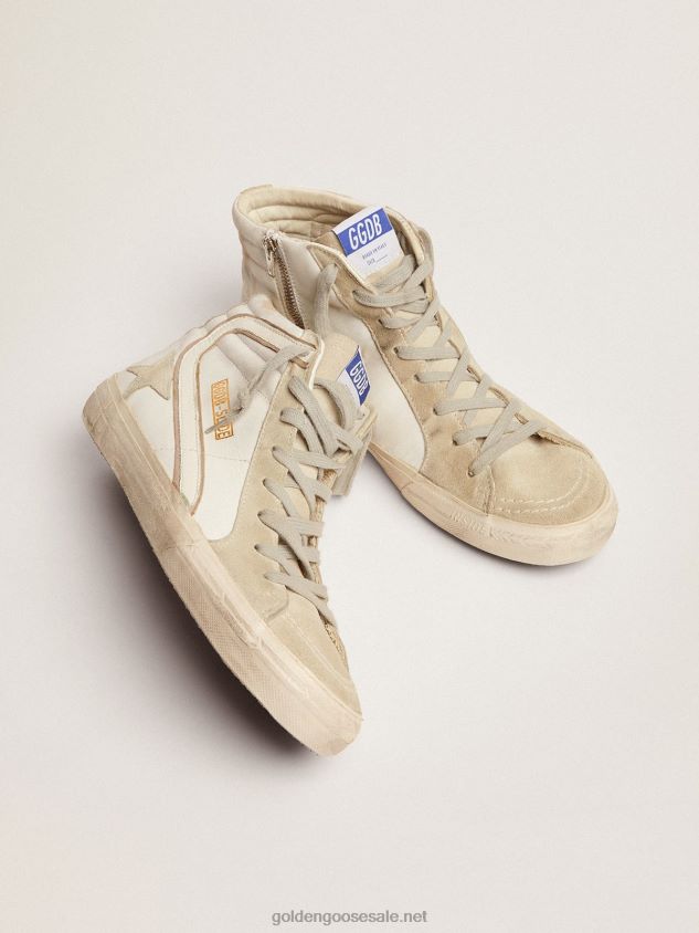 White Slide sneakers in leather and suede FN20N528 Men Golden Goose