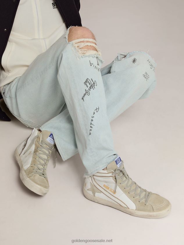 White Slide sneakers in leather and suede FN20N528 Men Golden Goose