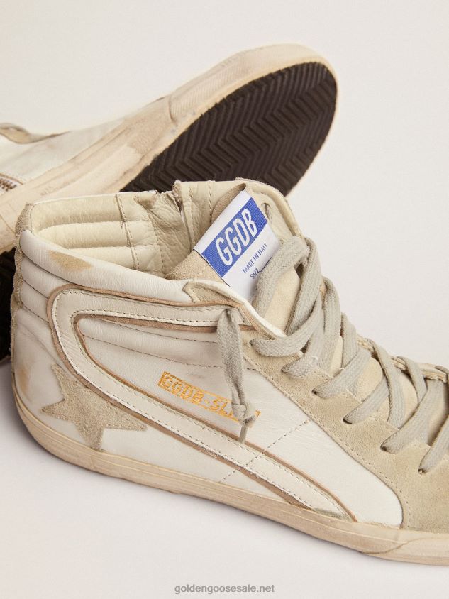 White Slide sneakers in leather and suede FN20N528 Men Golden Goose