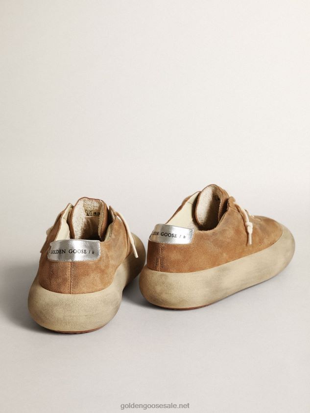 Space-Star in tobacco-colored suede with perforated star FN20N611 Men Golden Goose