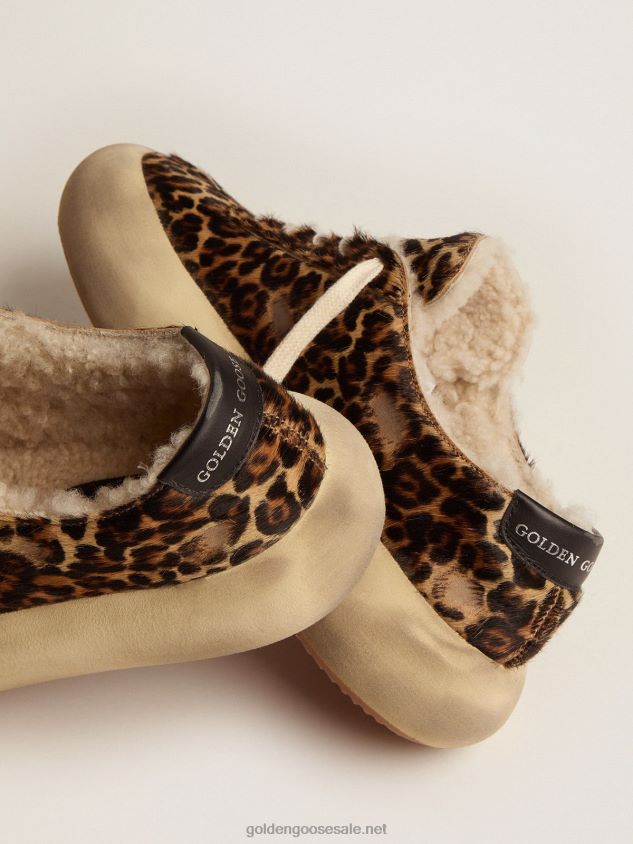 Space-Star shoes in animal-print pony skin with shearling lining FN20N584 Men Golden Goose