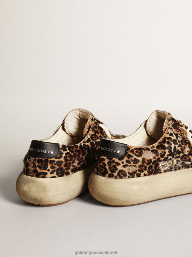 Space-Star shoes in leopard-print pony skin with black leather star and heel tab FN20N632 Men Golden Goose