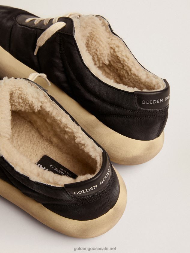 Space-Star shoes in quilted black nylon with shearling lining FN20N672 Men Golden Goose