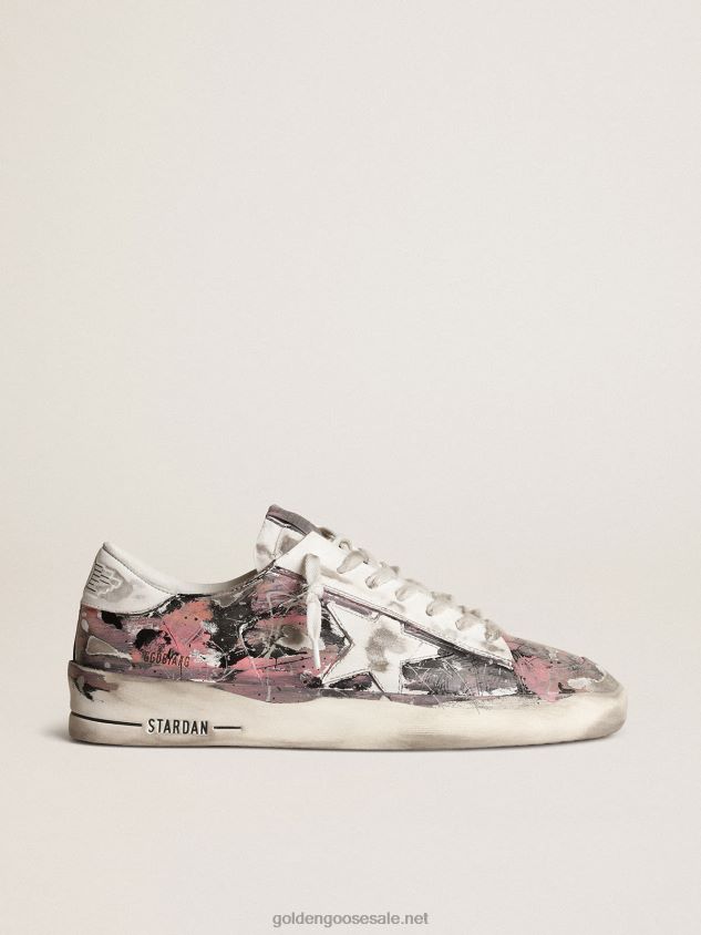 Stardan LAB in leather with all-over multicolored paint splatters FN20N674 Men Golden Goose