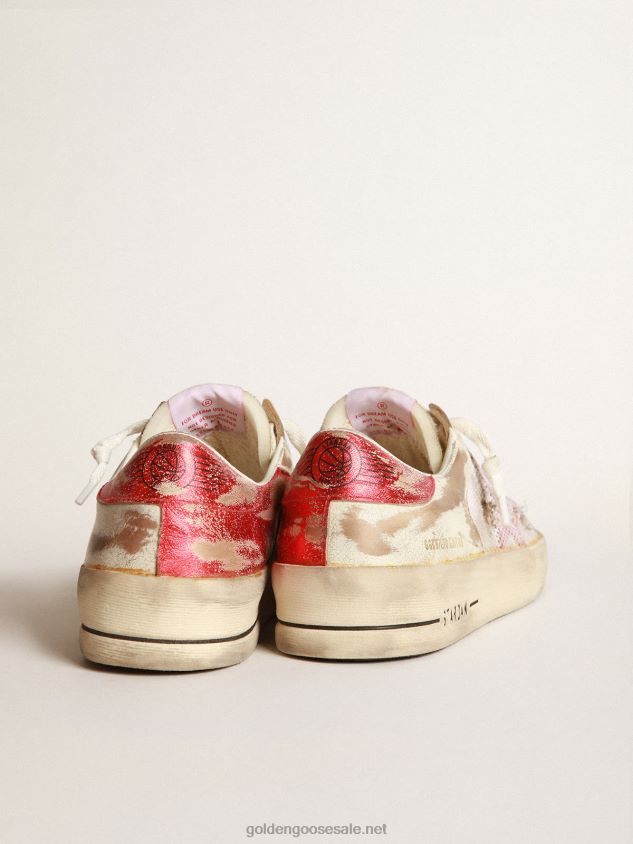 Stardan LAB sneakers in white leather and mesh with red laminated leather star FN20N530 Men Golden Goose