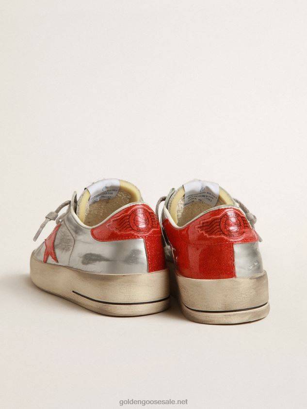 Stardan in metallic leather with red glitter inserts FN20N639 Men Golden Goose