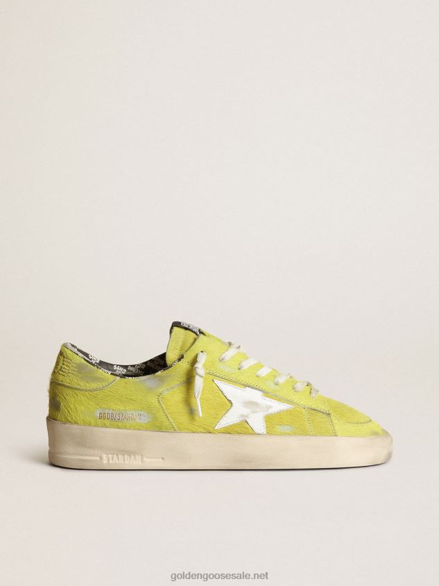 Stardan sneakers in fluorescent yellow pony skin with white leather star FN20N532 Men Golden Goose