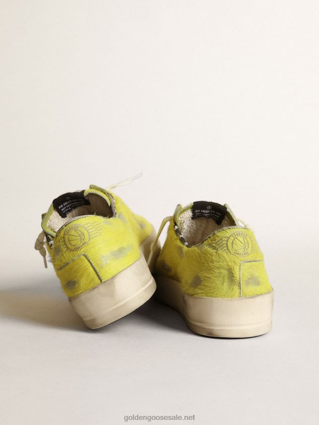 Stardan sneakers in fluorescent yellow pony skin with white leather star FN20N532 Men Golden Goose