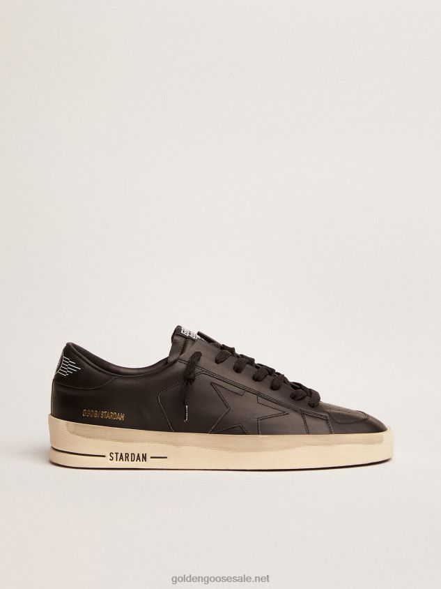 Stardan sneakers in total black leather with vintage finish FN20N595 Men Golden Goose