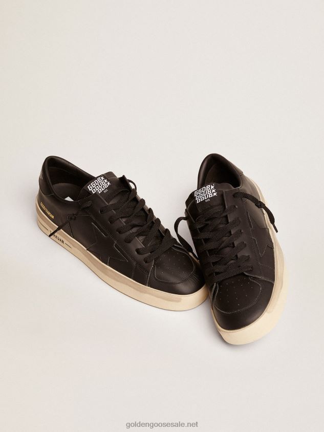 Stardan sneakers in total black leather with vintage finish FN20N595 Men Golden Goose