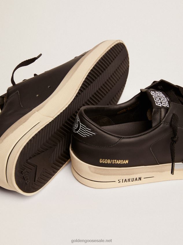 Stardan sneakers in total black leather with vintage finish FN20N595 Men Golden Goose