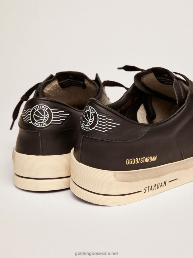 Stardan sneakers in total black leather with vintage finish FN20N595 Men Golden Goose