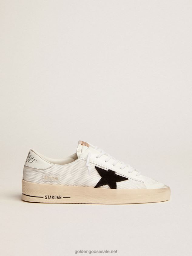 Stardan sneakers in white mesh with black suede star and white leather heel tab FN20N508 Men Golden Goose