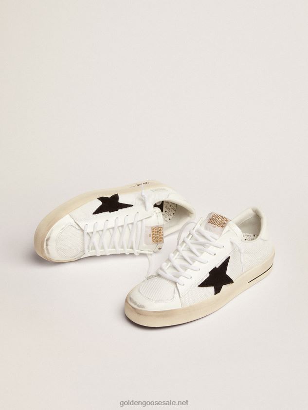 Stardan sneakers in white mesh with black suede star and white leather heel tab FN20N508 Men Golden Goose