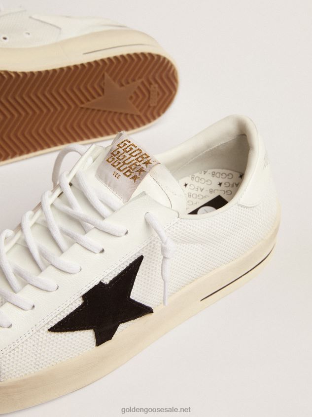 Stardan sneakers in white mesh with black suede star and white leather heel tab FN20N508 Men Golden Goose