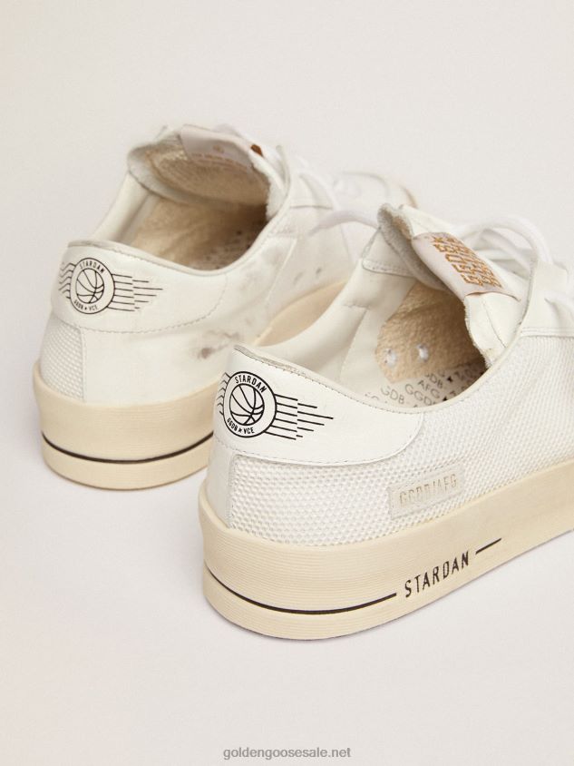 Stardan sneakers in white mesh with black suede star and white leather heel tab FN20N508 Men Golden Goose