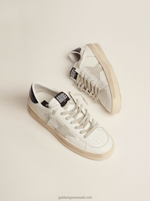 Stardan sneakers with ice-gray suede star and glossy black leather heel tab FN20N509 Men Golden Goose