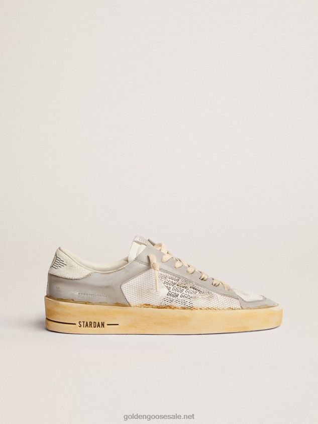 Stardan sneakers with white leather star with GGDB print and white crackle-leather heel tab FN20N573 Men Golden Goose