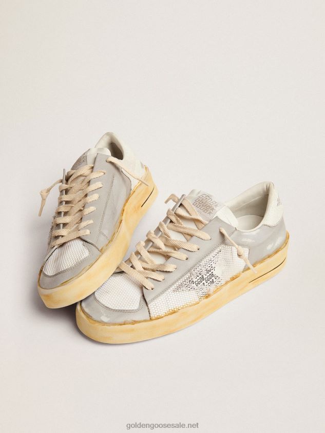 Stardan sneakers with white leather star with GGDB print and white crackle-leather heel tab FN20N573 Men Golden Goose