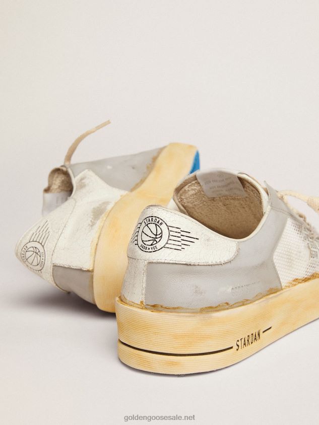 Stardan sneakers with white leather star with GGDB print and white crackle-leather heel tab FN20N573 Men Golden Goose