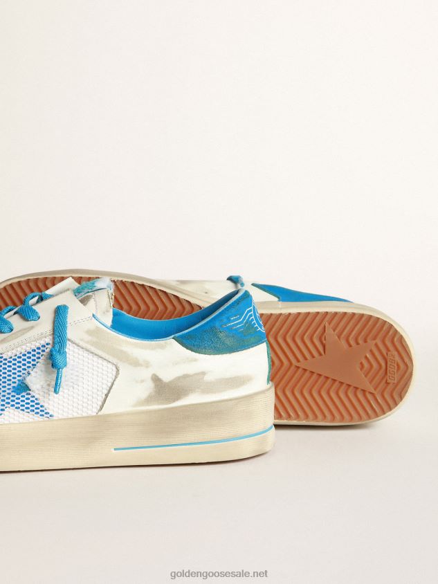 White and light blue Stardan sneakers FN20N548 Men Golden Goose