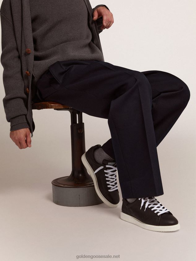 Starter sneakers in total black leather FN20N525 Men Golden Goose