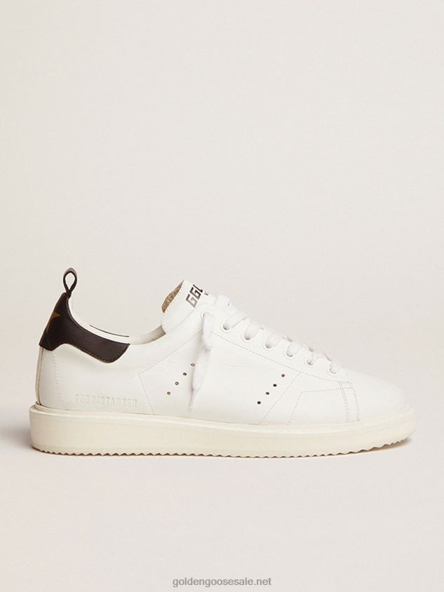Starter sneakers in white leather with black leather heel tab FN20N687 Men Golden Goose