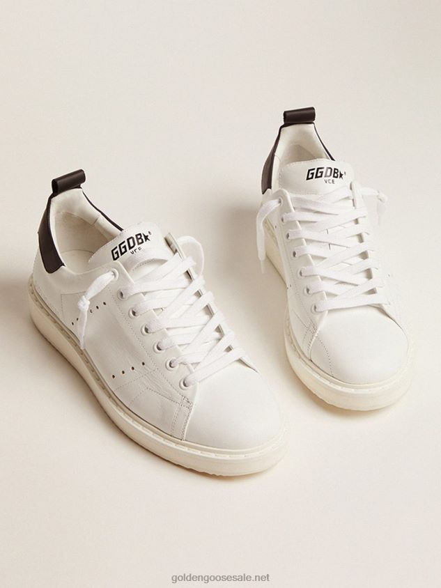 Starter sneakers in white leather with black leather heel tab FN20N687 Men Golden Goose