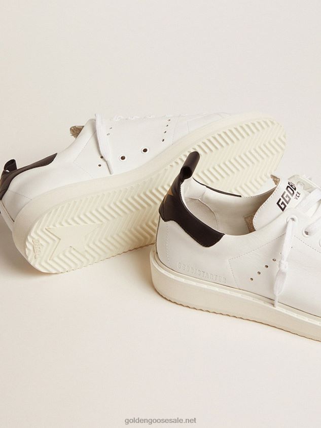 Starter sneakers in white leather with black leather heel tab FN20N687 Men Golden Goose