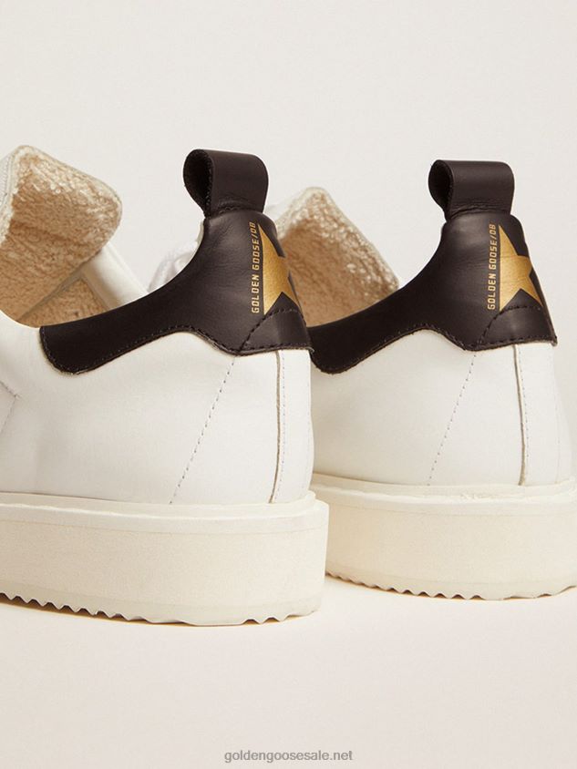 Starter sneakers in white leather with black leather heel tab FN20N687 Men Golden Goose