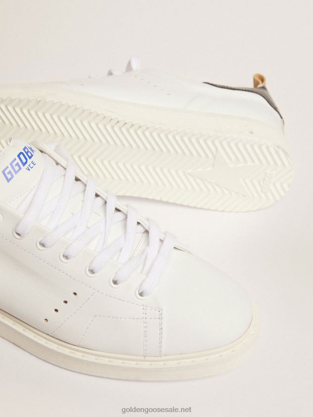 Starter sneakers in white naplak with gray patent leather heel tab FN20N518 Men Golden Goose