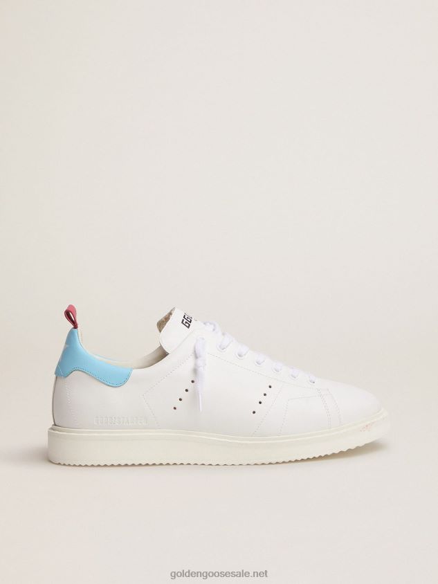 White Starter LTD sneakers with light blue heel tab FN20N594 Men Golden Goose