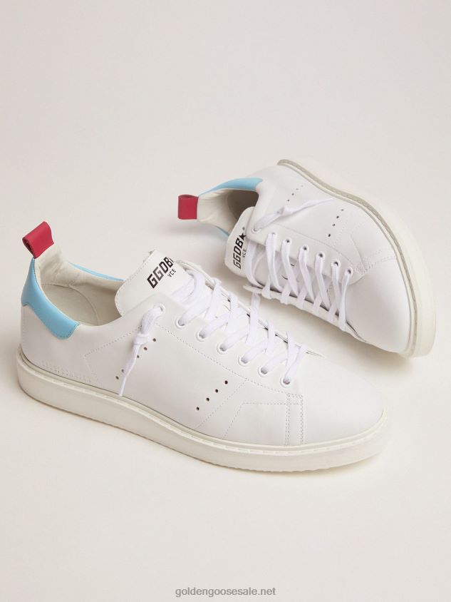 White Starter LTD sneakers with light blue heel tab FN20N594 Men Golden Goose