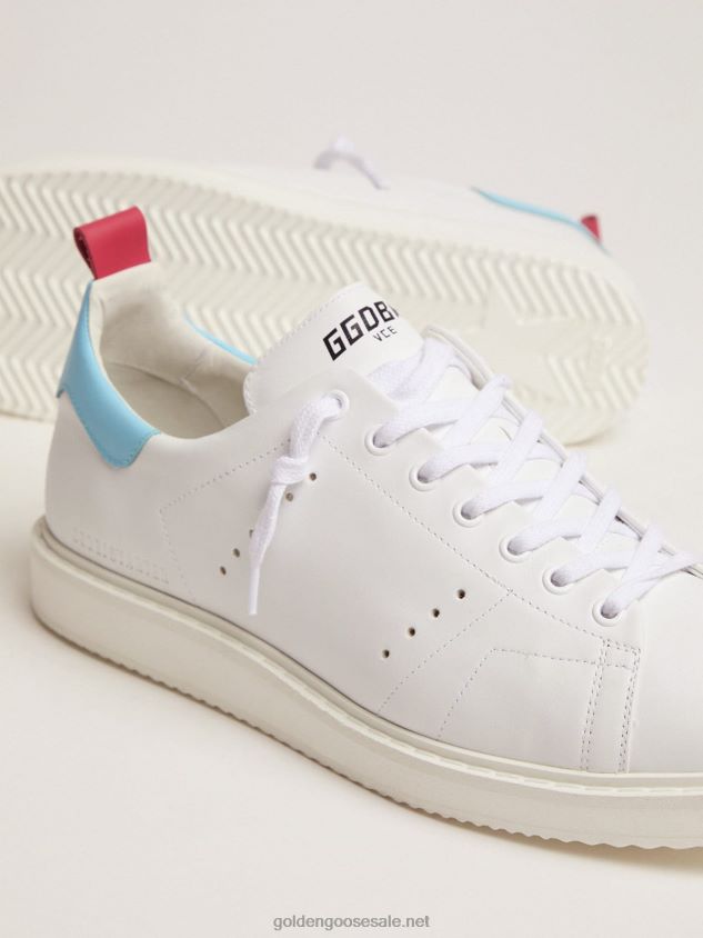 White Starter LTD sneakers with light blue heel tab FN20N594 Men Golden Goose