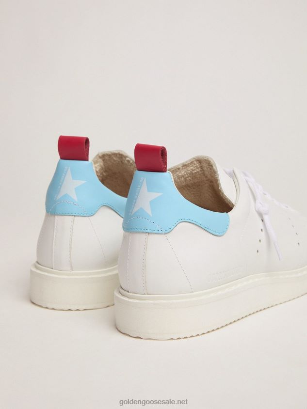 White Starter LTD sneakers with light blue heel tab FN20N594 Men Golden Goose