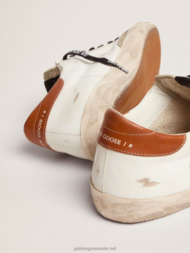 Super-Star LTD sneakers with olive-green canvas star and tan leather heel tab FN20N507 Men Golden Goose