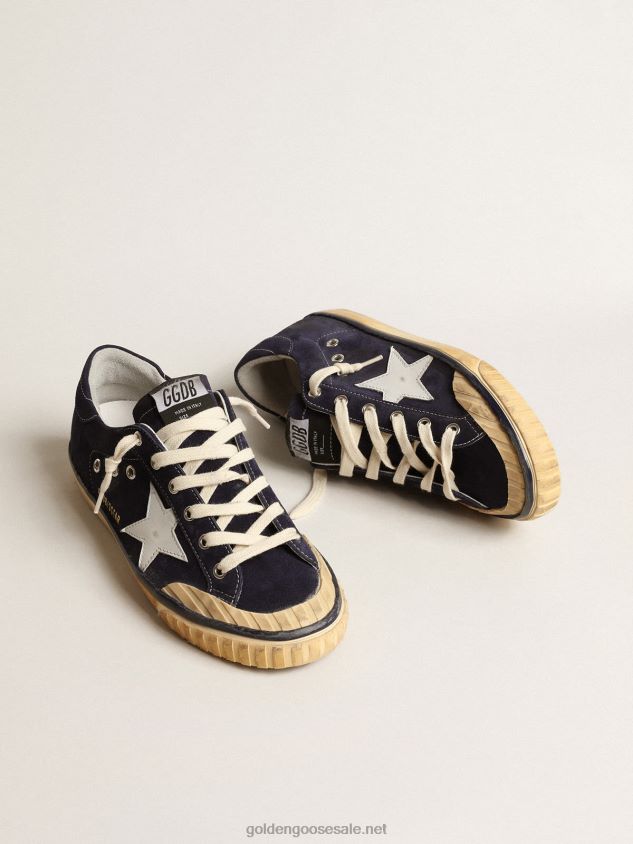 Super-Star Penstar LTD in blue suede with white star FN20N671 Men Golden Goose