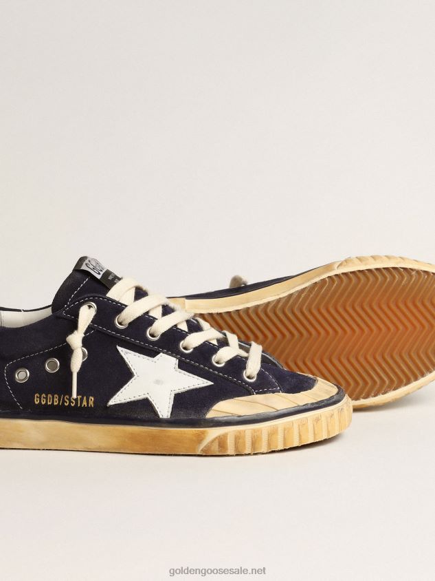 Super-Star Penstar LTD in blue suede with white star FN20N671 Men Golden Goose