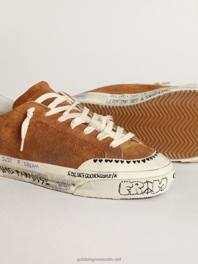 Super-Star Penstar LTD in suede with a perforated star FN20N606 Men Golden Goose