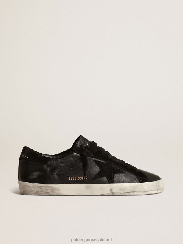 Super-Star in black nappa with black suede star and heel tab FN20N658 Men Golden Goose