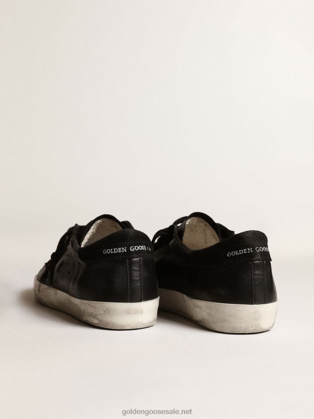 Super-Star in black nappa with black suede star and heel tab FN20N658 Men Golden Goose