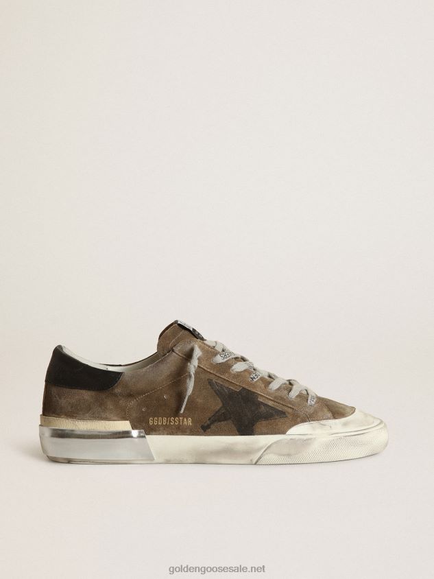Super-Star in military-green suede with screen-printed star FN20N685 Men Golden Goose