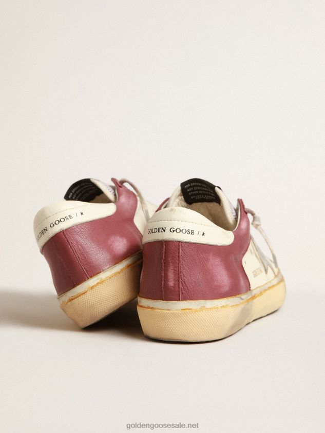 Super-Star in nappa leather with burgundy inserts and silver star FN20N633 Men Golden Goose